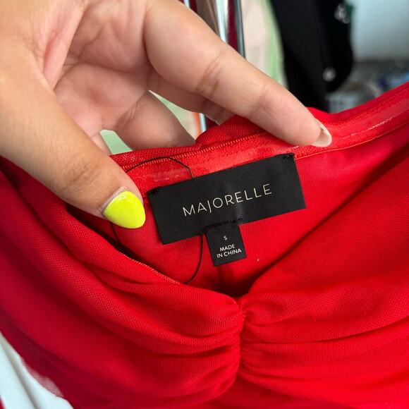 Majorelle Elise Midi Dress Cherry Red Size S - Picture 6 of 7